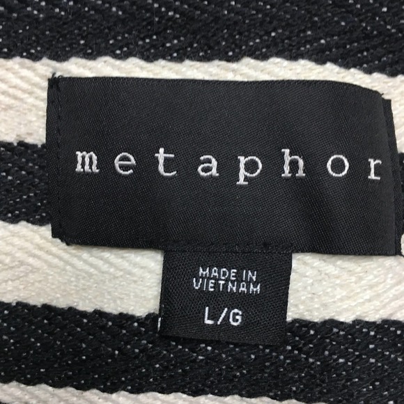 Metaphor Striped Fringe Zipper Pocket Blazer - Picture 6 of 6